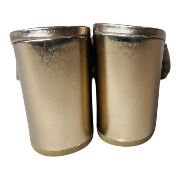 Dolce Vita Womens Knot Block Heels Rose Gold Slip On Mules Sandals Metallic 7.5 - Picture 7 of 8